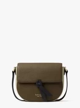 Knott Colorblocked Medium Saddle Crossbody - Duck Green Multi - One Size