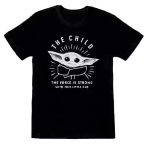 Star Wars: The Mandalorian Unisex Adult Force Is Strong T-Shirt (XXL) (Black)