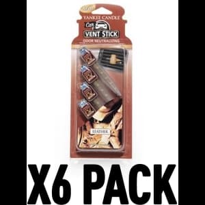 Leather (Pack Of 6) Yankee Candle Vent Stick