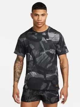 Nike Dri-fit Uv Miler Camo Tee, Black Size M Men