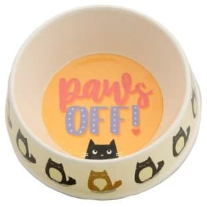 Bambootique Eco Friendly Paws Off Feline Fine Cat Pet Bowl