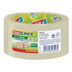 tesa EcoLogo PP Tape 50mmx66m Transparent 58153 Pack 6 34427TE