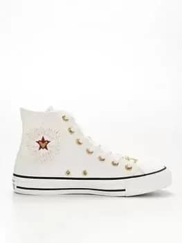 Converse Chuck Taylor All Star Hi-Tops - Off-White, Off White, Size 4, Women