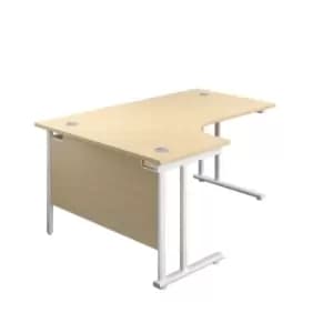 Tc 1600 x 1200 Twin Upright Left Hand Radial Desk Maple-White