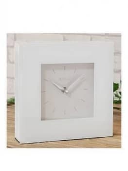White Glass Square Mantel Clock