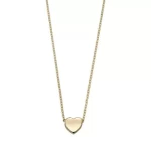 9ct Yellow Gold Plain Heart Necklace