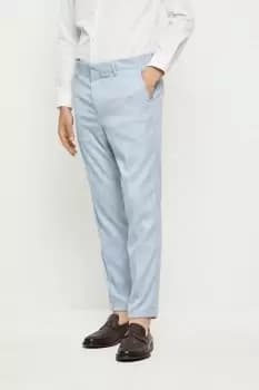 Slim Fit Light Blue Slub Suit Trousers