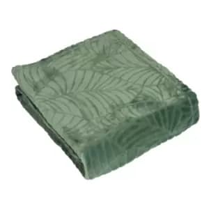 Furn. Folio Throw Cut Fleece Polyester Eucalyptus