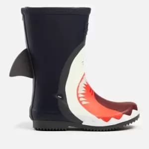 Joules Kids Printed Wellies - Navy Shark - UK 1 Kids