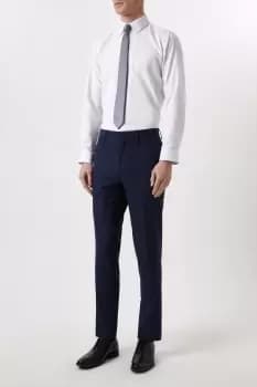 Plus And Tall Tailored Fit Navy Marl Suit Trousers