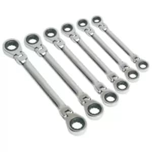 Siegen S0806 Flexi-Head Double End Ratchet Ring Spanner Set 6pc Metric