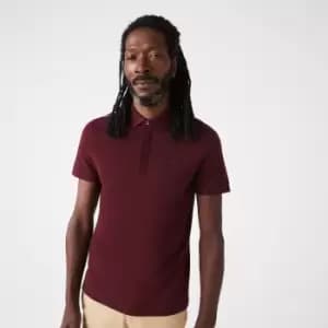 Mens Lacoste Paris Polo Shirt Regular Fit Stretch Cotton Pique Size 3 - S Bordeaux