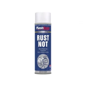 Plastikote Rust Not Aerosol Spray Paint Matt White 500ml