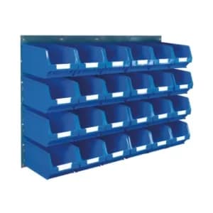 Wall Mounted Bin Kit 2 Panels 24 Blue Containers 010206B