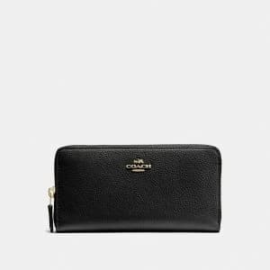 Coach Accordion Large Zip Around Purse Black