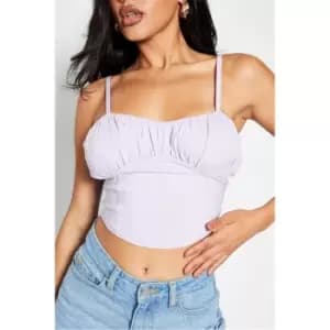 I Saw It First Lilac Bengaline Ruched Bust Cami Bralet - Purple