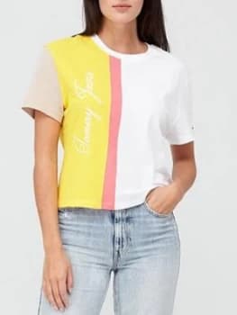 Tommy Jeans Colorblock Logo T-Shirt - White