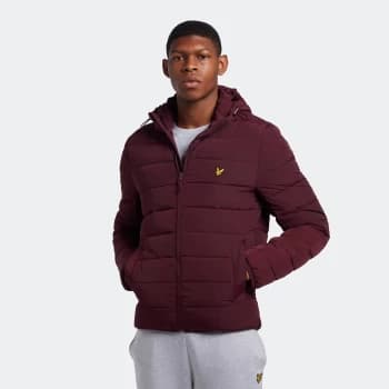 Mens Lightweight Puffer Jacket - Burgundy - L