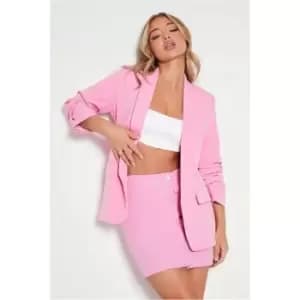 I Saw It First Pink Ruched Sleeve Blazer - Pink