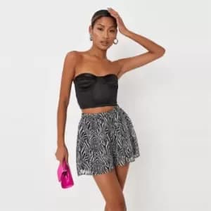 Missguided Coord Plisse Wide Leg Trouser Ombre - Black