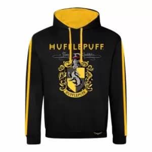 Harry Potter Unisex Adult Hufflepuff Hoodie (L) (Black/Yellow)