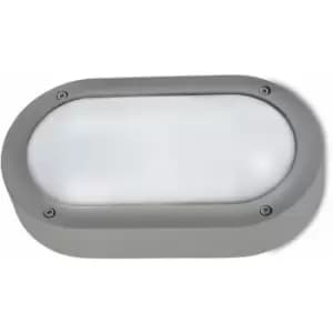 Netlighting Basic Aluminium 1 Light Outdoor Bulkhead Aluminium Wall Light Grey I