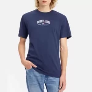 Tommy Jeans Logo-Embroidered Organic Cotton Varsity T-Shirt - L