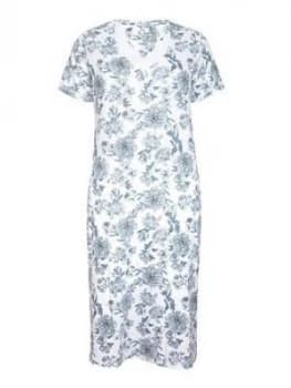 Evans Blue Floral Long Night Dress