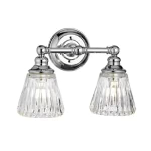 Keynes 2 Light Wall Light Polished Chrome IP44