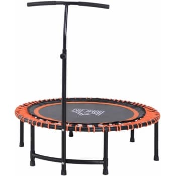 45' Round Mini Trampoline Exercise Bungee Rebounder Adjustable Handle Bar - Homcom