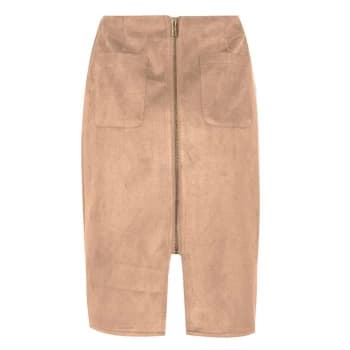 Biba Suedette Skirt - Tan