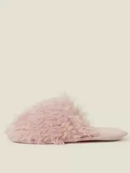 Accessorize Fluffy Mule, Pink Size M Women