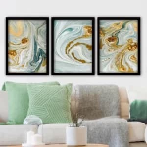 3SC116 Multicolor Decorative Framed Painting (3 Pieces)