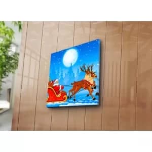 4545YYC-009 Multicolor Decorative Canvas Painting Santa Sled