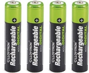 Lloytron B015 Rechargeable Accudigital AAA Ni-MH Batteries 900mAh 4 Pack