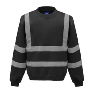Yoko Unisex Adult Hi-Vis Sweatshirt (M) (Black)