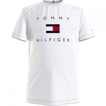Tommy Hilfiger Flag Logo T Shirt - White YBR