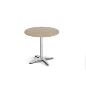 Roma circular dining table with 4 leg chrome base 800mm - barcelona walnut