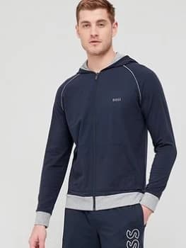 BOSS Bodywear Mix & Match Lounge Zip Through Hoodie - Navy Size M Men