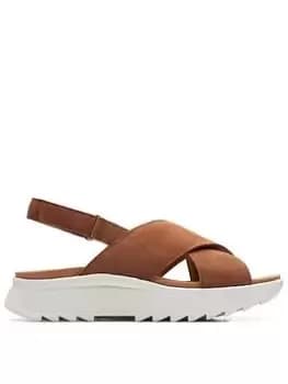 Clarks Dashlite Wish Wedges - Dark Tan Suede, Brown, Size 3, Women