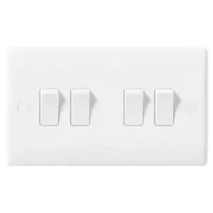 BG Nexus White 4 Gang 2 Way Rocker Switch 10A - 844