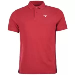 Barbour Mens Sports Polo Biking Red Medium