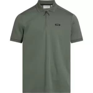 Calvin Klein Mix Media Nylon Interlock Polo - Green