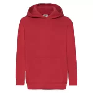 Fruit Of The Loom Childrens Unisex Hooded Sweatshirt / Hoodie (5-6) (Red)