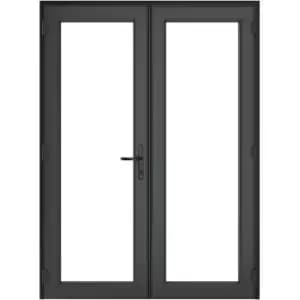 Crystal uPVC French Door Left Hand Master 1190mm x 2090mm Clear Double Glazed Grey/White (each)