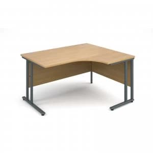 Maestro 25 GL Right Hand Ergonomic Desk 1400mm - Graphite cantilever f