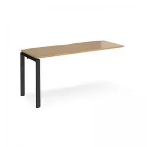 Adapt add on unit single 1600mm x 600mm - Black frame and oak top