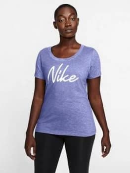 Nike Training Di-Fit Cotton Logo T-Shirt - Thistle , Thistle Size M Women