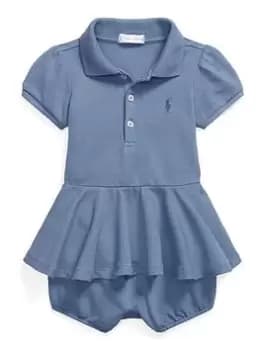 Ralph Lauren Baby Girls Polo Dress - Blue Size 6 Months