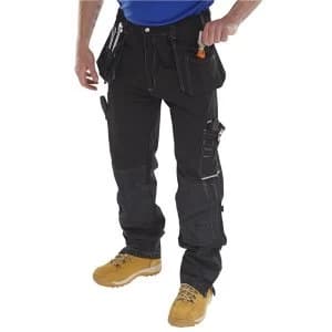 Click Workwear Shawbury Trousers Multi pocket 30 Tall Black Ref